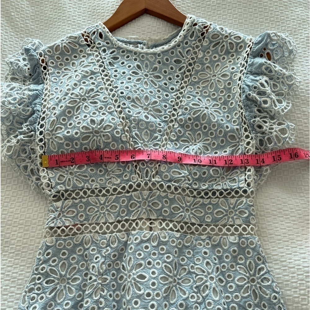 SAYLOR Shanice Eyelet Pinstripe Romper - Picture 12 of 16